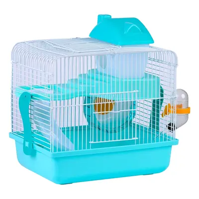 Jaula para roedores hamster casita 2 niveles casita hamster resistente buena ventilación 28.9x22