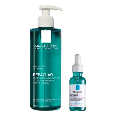 La Roche-Posay Breakout-Fighting Duo- High Strength: Effaclar Micro-Peeling Cleanser and Anti-Bl