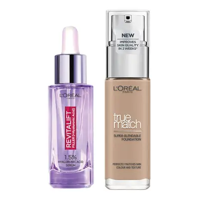 Dúo de sérum y base de maquillaje con ácido hialurónico True Match de L'Oréal Paris - 4N Beige