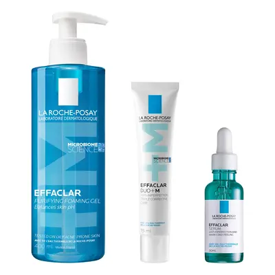 La Roche-Posay Breakout-Fighting Set- High Strength: Effaclar Cleanser, Serum and Corrective Car