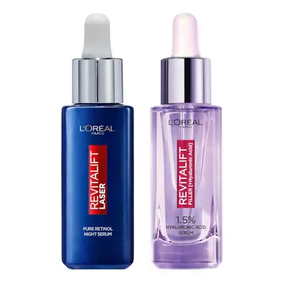 L'Oréal Paris Serum Ácido Hialurónico y Serum Retinol Láser Revitalift