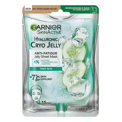 Garnier Anti-Fatigue Hyaluronic Acid and Icy Cucumber Cryo Jelly Face Mask 27g