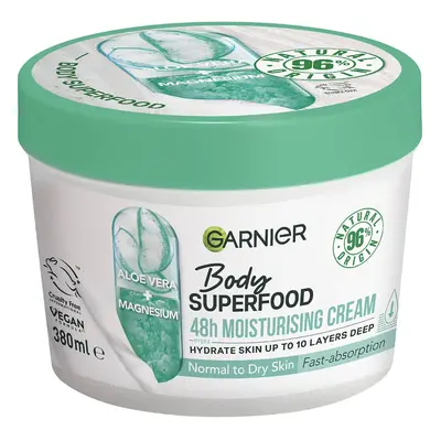 Crema corporal hidratante y calmante con aloe vera y magnesio Body Superfood de Garnier (380 ml)