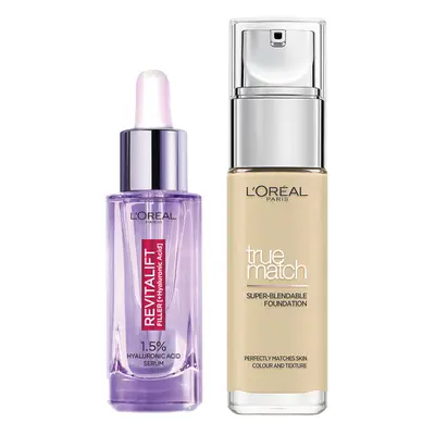 Dúo de sérum y base de maquillaje con ácido hialurónico True Match de L'Oréal Paris - 1W Golden Ivory
