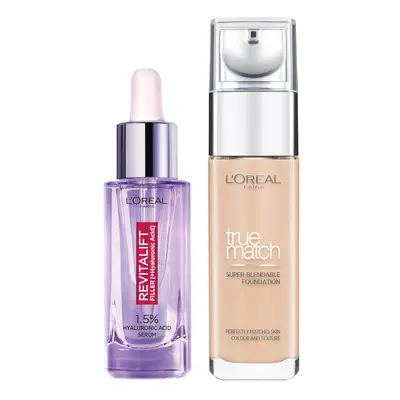 Dúo de sérum y base de maquillaje con ácido hialurónico True Match de L'Oréal Paris - 7W Golden Amber