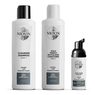 Nioxin - Sistema 2 - Kit - Tratamiento Para Cabello Natural Con Pérdida De Densidad 3 Pz