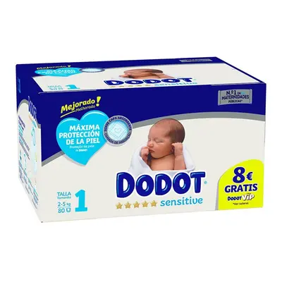 Dodot - Dodot Sensitive Rn Talla 1 Pañales 2-5 Kg 80 U