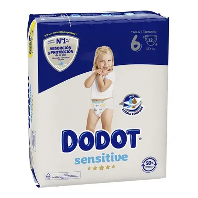 Dodot - Dodot Sensitive Talla 6 Pañales +13 Kg 32 U