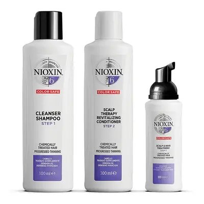 Nioxin - Sistema 6 - Kit - Tratamiento Para Cabello Tratado Con Químicos Muy Debilitado 3 Pz