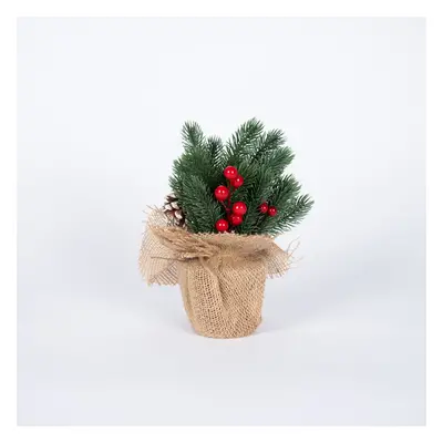 Planta artificial de navidad Pino con maceta yute 25cm en varios modelos