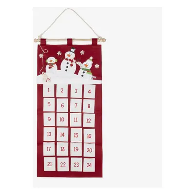 Calendario de adviento rojo de fieltro 82cm