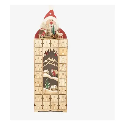 Calendario de adviento de madera Santa 13,5x43cm