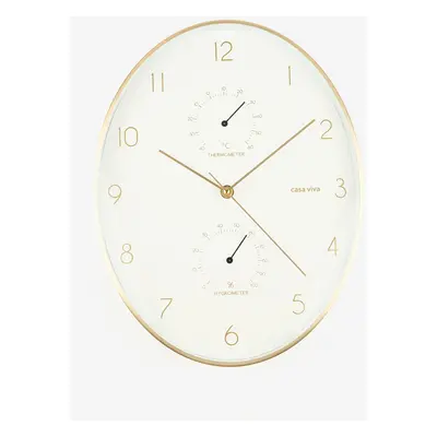 Reloj de pared efecto oro oval Ø32x24cm