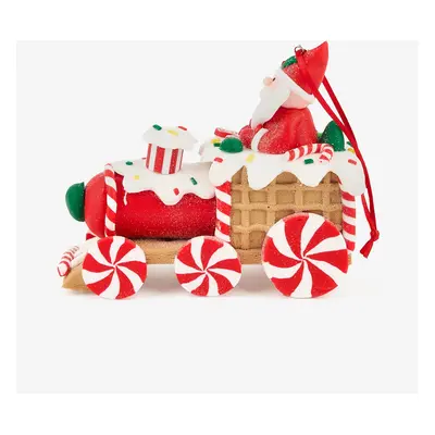 Figura decorativa de dolomita Santa Claus en tren 10,5cm