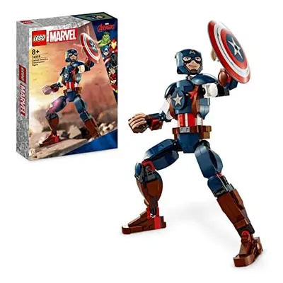 LEGO 76257 Marvel Figura de Construcción Capitán América, Set de Juguete con Escudo, Super Héroe