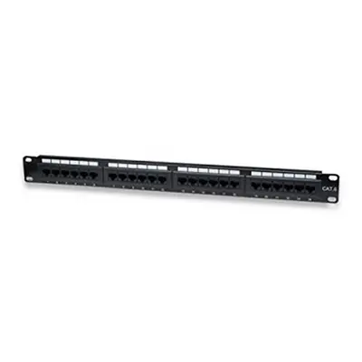 PW WP WPC-PAN-6U-24 1U Panel de parcheo - Bahía de Entrada (UTP, RJ-45, Cat6, Negro, 1U)