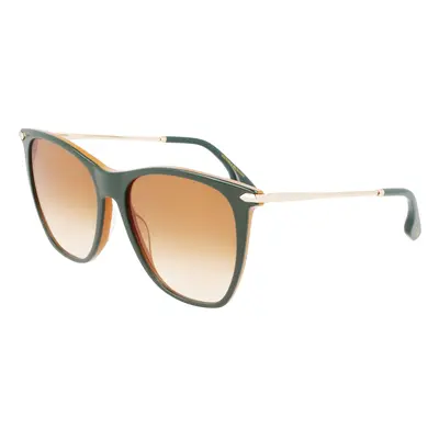 Victoria Beckham VB636S Sunglasses, 342 Green Caramel, 58 Unisex