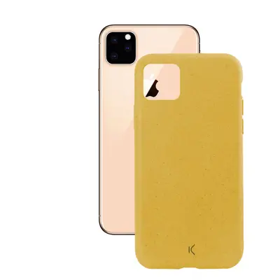 KSIX smart your tech Funda Ecológica para iPhone 11 Pro MAX, Semirrígida, Amarillo