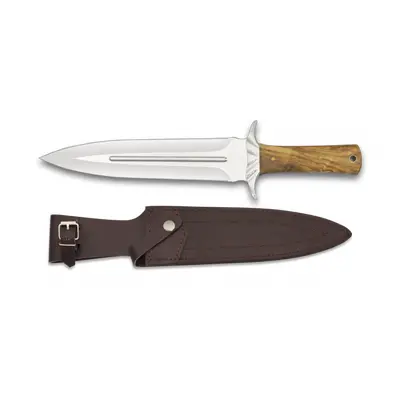 Cuchillo de Remate Martinez Albainox con Mango de Olivo, Hoja de Acero inox de 23.5cm doble filo