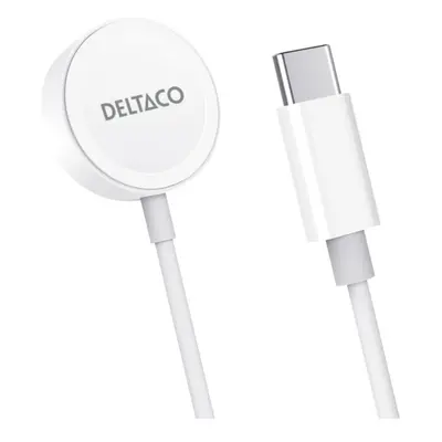 Deltaco AWC-101 cargador de dispositivo móvil Reloj inteligente Blanco USB Cargador inalámbrico 