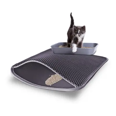 Alfombra para Gatos Yatek, 59 x 41,5 cm. Doble Capa Impermeable, Antisalpicaduras. Material Elástico EVA. Antideslizante Lavable