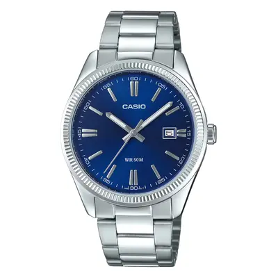 Reloj de pulsera CASIO Collection - MTP-1302PD-2AVEF correa color: Gris plata Dial Azul Hombre