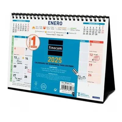 Finocam calendario de sobremesa para escribir s-210x150mm color 2025