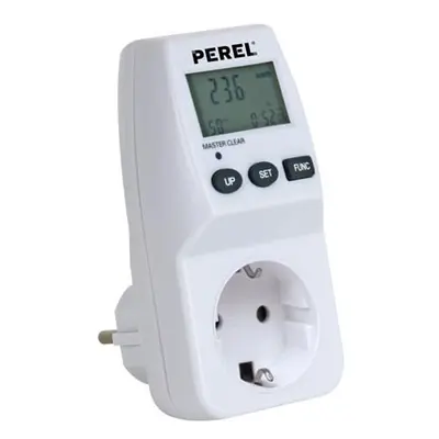 PEREL - E305EM5-G Medidor de costes energéticos 230 V/16 A, contacto de protección 141996