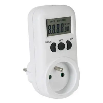 Perel Medidor de energía, pantalla LCD, 230 V, 16 A, 3600 W, FRANCESA FRANZIDA Tipo E, blanco