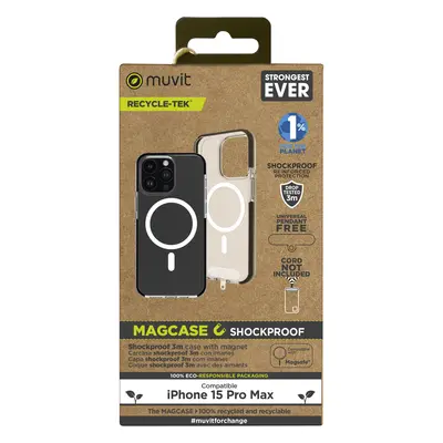 Muvit Funda recycletek Magsafe Shockproof 3m for Change Compatible con Apple iPhone 15 Pro MAX T