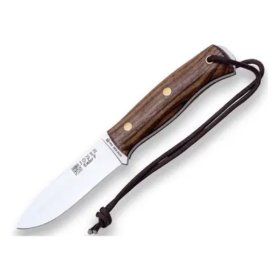 Cuchillo Bushcraft Joker "Ember F" CN123, mango nogal, funda piel, hoja de 10,5 cm, incluye 2 me