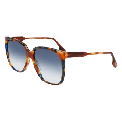 Victoria Beckham VB610SCB Sunglasses, 212 Chocolate Smoke/Havana Blue, 7 1/4 Women's