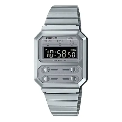 Casio Reloj Digital para Hombres de Cuarzo con Correa en Acero aleado A100WE-7BEF