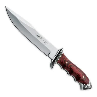 Cuchillo de caza Muela Venecia 21833, cachas de madera prensada coral y zamak plateado + tarjeta