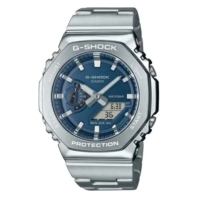 Reloj de pulsera CASIO G-Shock - GM-2110D-2BER correa color: Gris plata Dial Azul Hombre