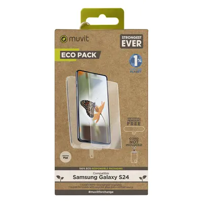 Muvit for Change Funda Compatible con Samsung Galaxy S24 + Protector de Pantalla Vidrio Templado