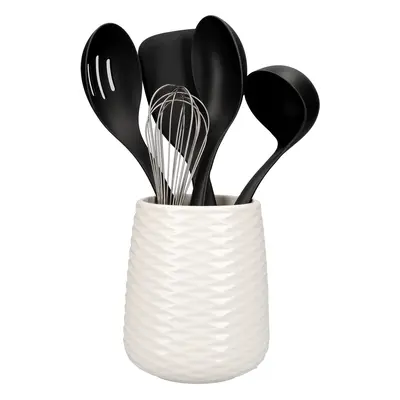 KitchenAid Juego de Utensilios y Soporte de Cocina Antiadherentes Aptos para Lavavajillas 6 Unid