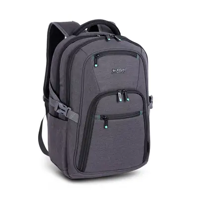 Urban Factory HTE17UF mochila Mochila de viaje Negro, Gris Malla, Poliéster, Plástico reciclado,