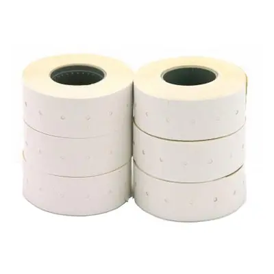 Apli pack 6 rollos de 1000 etiquetas 21x12mm para etiquetadora de precios cantos rectos blanco