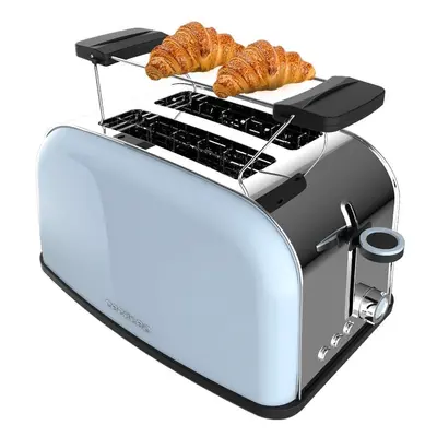 Cecotec Tostador Vertical Toastin' Time 850 Blue, 850W, Doble ranura corta y ranura ancha 3,8cm,