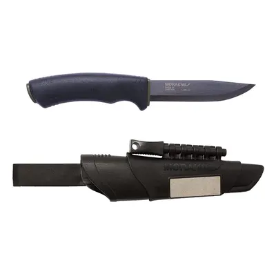 Morakniv STE-11742 Cuchillo Bushcraft Survival BB hoja negra de acero al carbono 59/60 HRC de 10,8 cm con ferrocerio mano de cau