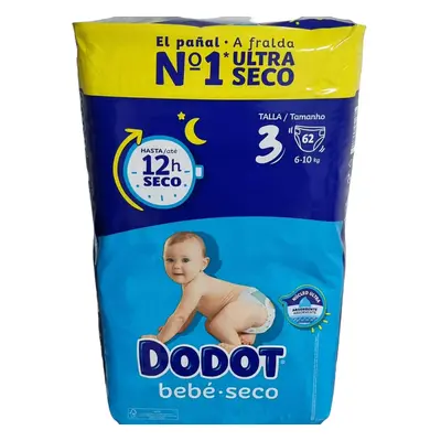 Dodot etapas talla 3 pañales 6-10 kg 62 u