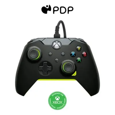 PDP Mando con cable: Negro eléctrico Para Xbox Series X|S, Xbox One y Windows 10/11