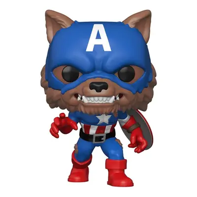 Marvel Funko Pop Year of The Shield - Captain America Capwolf Comics - Cómics Exclusiva Amazon - Figura de Vinilo Coleccionable 