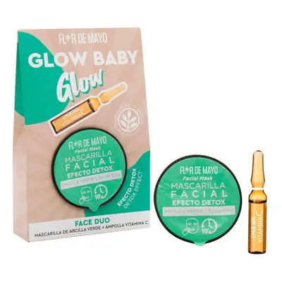 Flor de Mayo, Glow Bay Glow Face Duo, Set de tratamiento facial con mascarilla y ampolla monodos