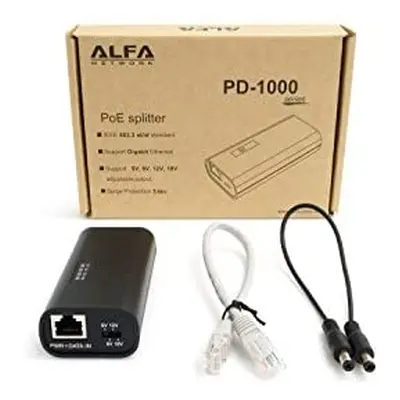 ALFA Network PD-1000D 802.3AT GIGABIT SWITCHABLE Power Over ETHERNET Splitter