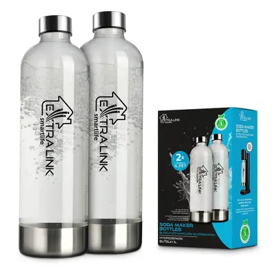 Extralink Smart Life 2 botellas 1L PET para máquina de agua con gas, compatibles con Extralink Hydrospark, carbonatación de lige