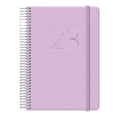 Dohe - Agenda 2025 - Día por Página, Tamaño 12,5x18 cm, 12 Meses Enero a Diciembre, Cierre de Anillas, Planificador en Español, 