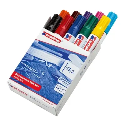 edding 500 marcador permanente - multicolor - 10 rotuladores - punta biselada 2-7 mm - resistente al agua, de secado rápido, rot