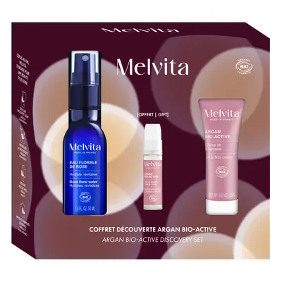 Melvita Set antiedad natural: rutina completa con agua floral de rosas, sérum luminosidad y crema lifting reafirmante con aceite